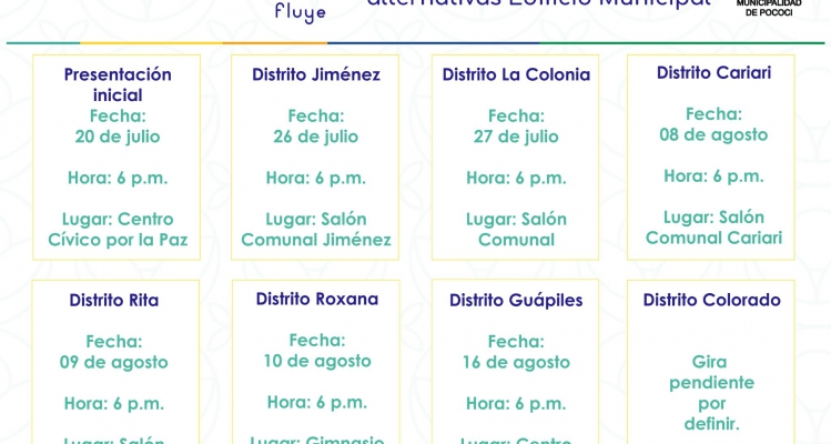 Calendarización para consulta del edificio.